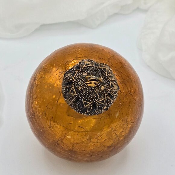 VINTAGE Heavy Thick Mercury Crackled Glass Ornament - Kugel Style Christmas - Picture 2 of 5